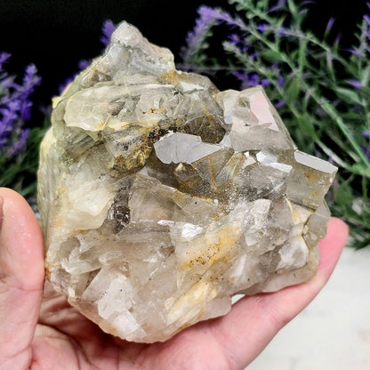 Tabular Black Barite with Marcasite
