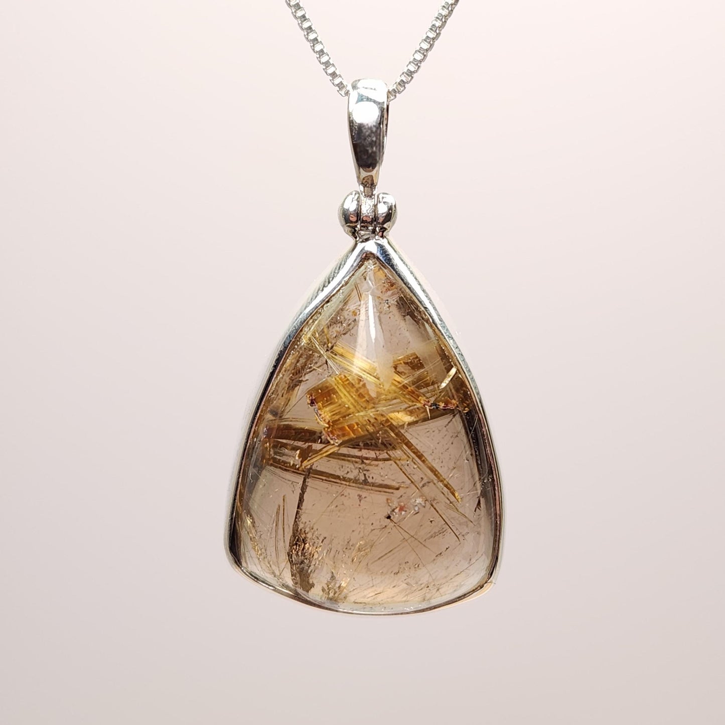 Gold Rutilated Quartz Pendant
