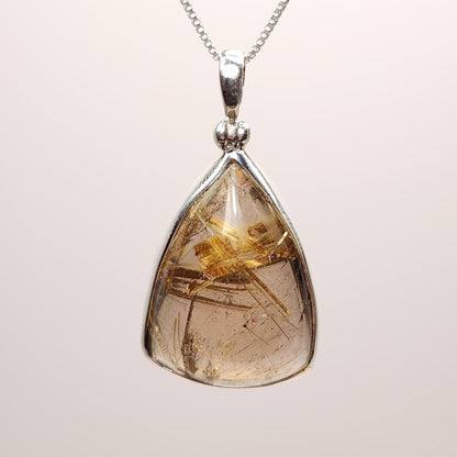 Gold Rutilated Quartz Pendant