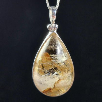 Hematite Rutilated Quartz Pendant