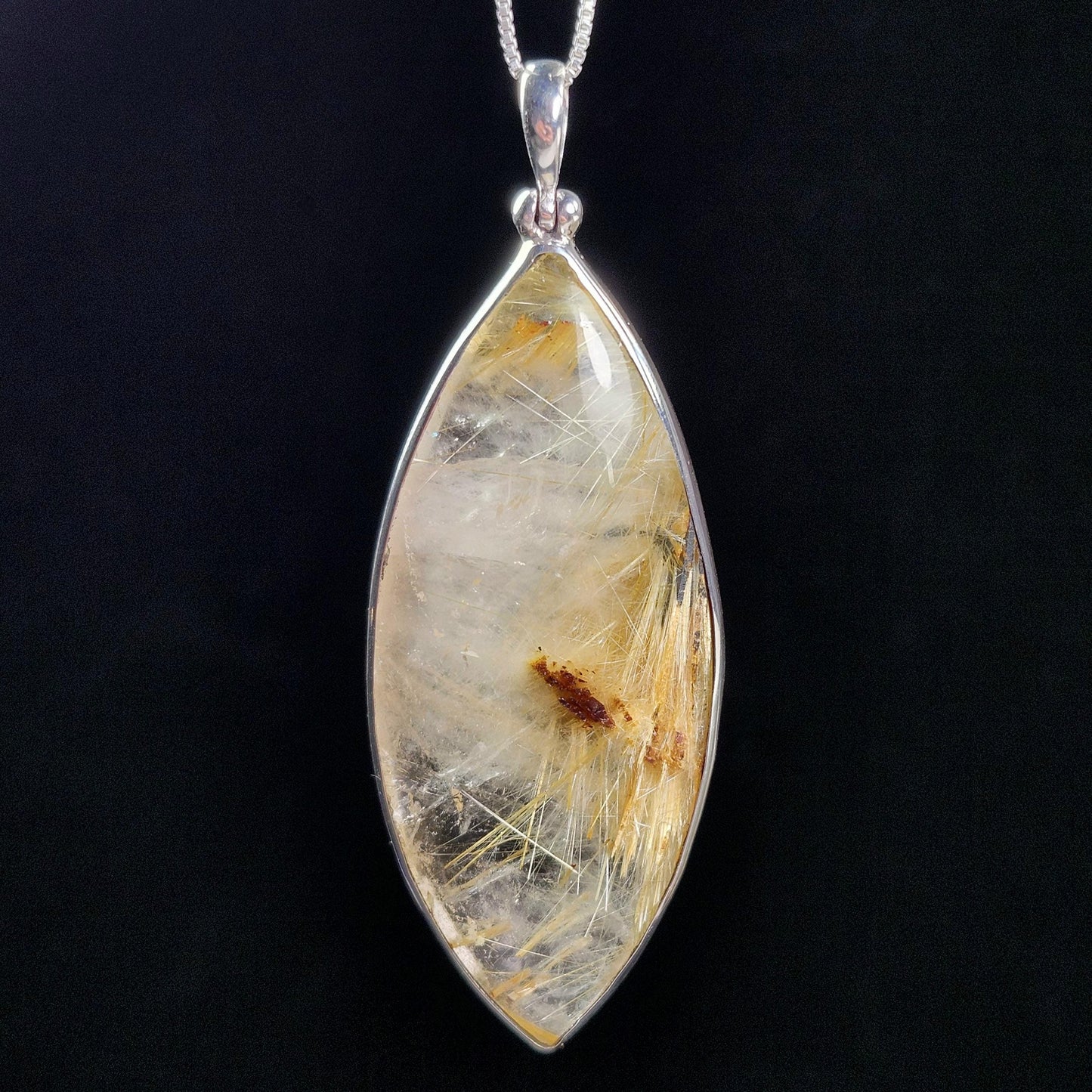 Gold Rutilated Quartz Pendant