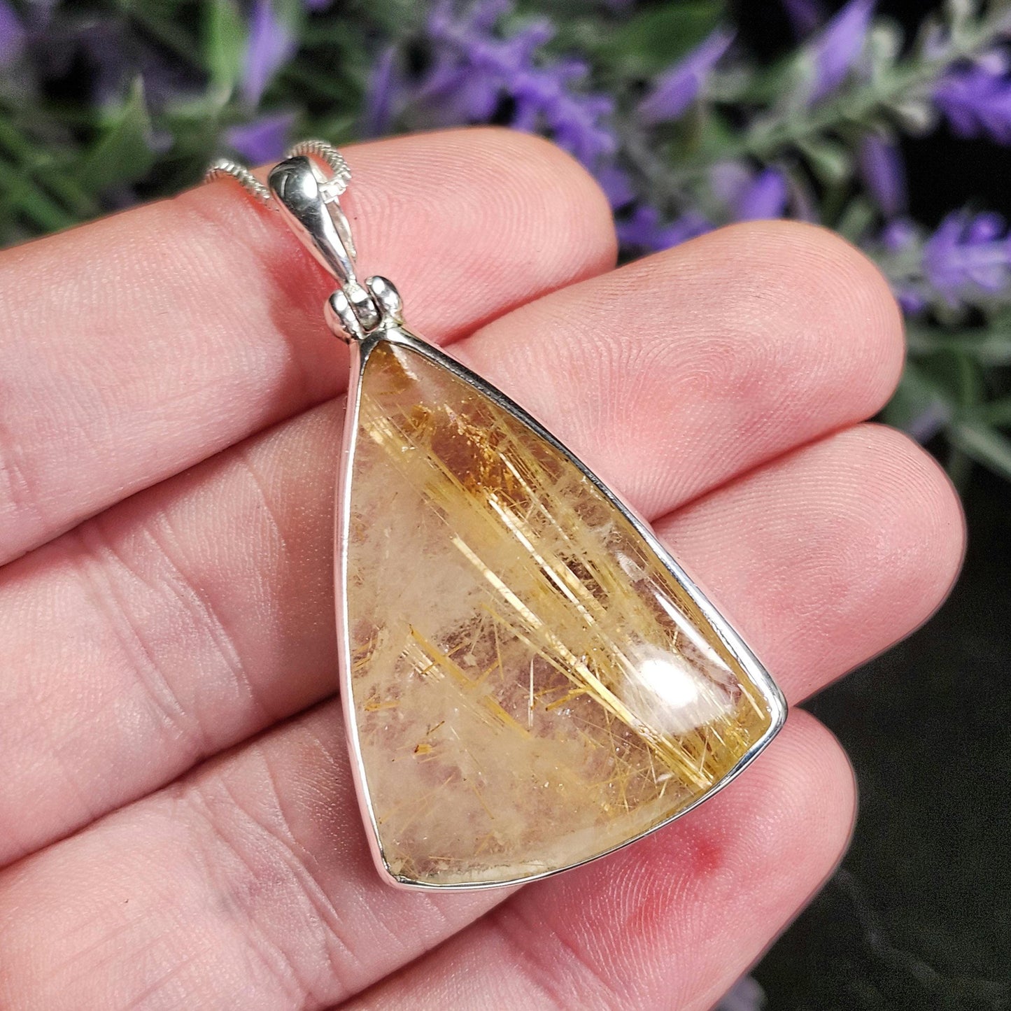 Gold Rutilated Quartz Pendant