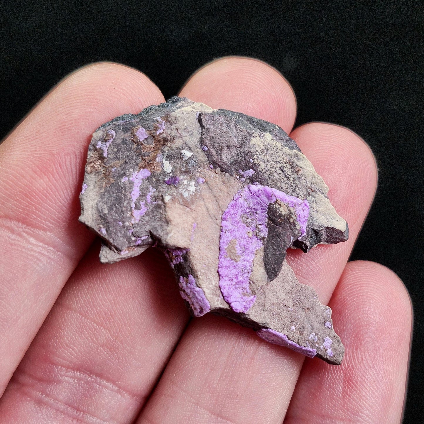 Fibrous Sugilite Crystal Specimen 5.97g, Raw Purple Sugilite Crystal from South Africa
