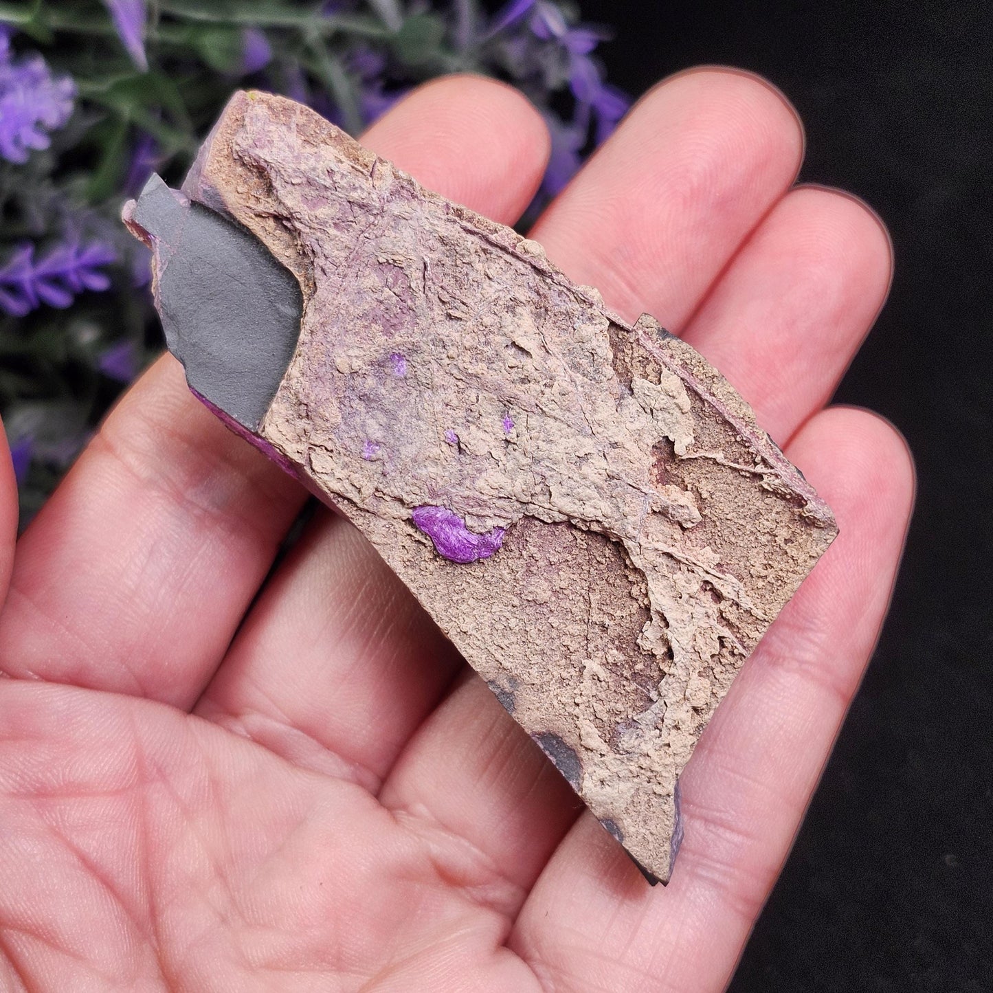 Fibrous Sugilite Specimen 75.95g, Raw South African Sugilite Crystal
