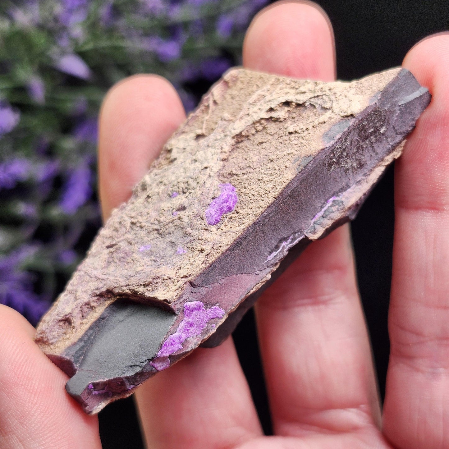 Fibrous Sugilite Specimen 75.95g, Raw South African Sugilite Crystal