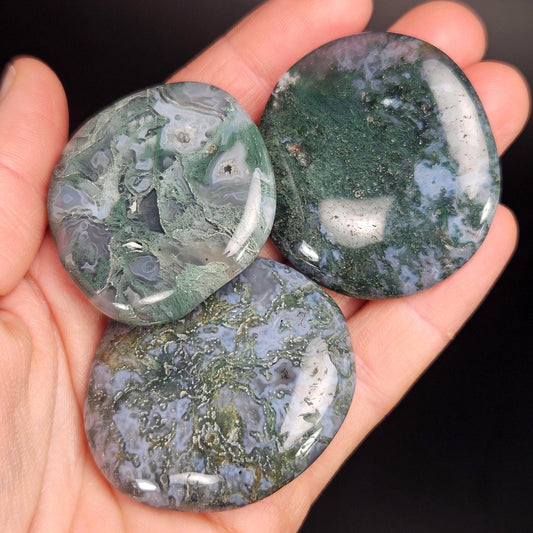 Moss Agate Palm Stone