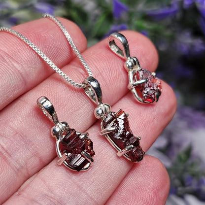 Etched Garnet Pendant