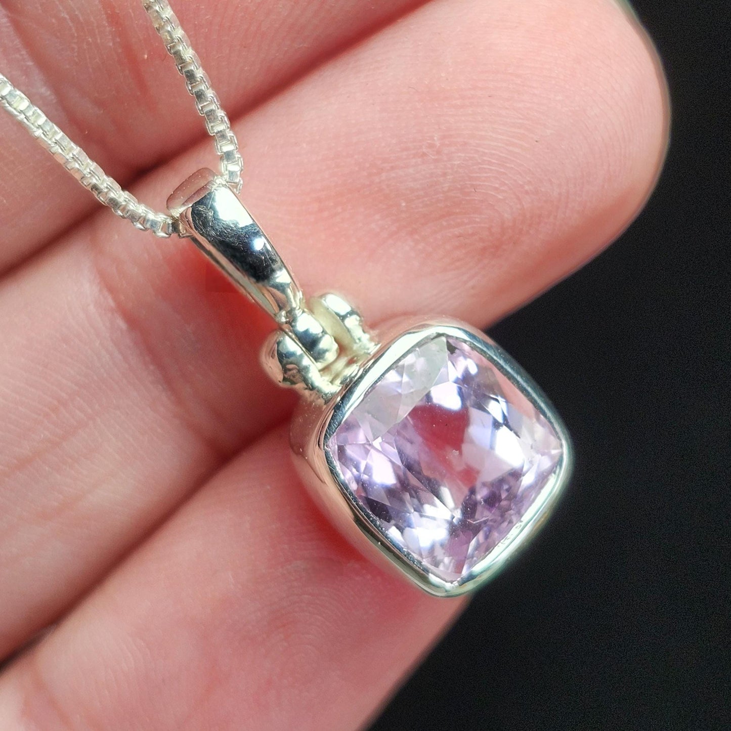 Faceted Kunzite Pendant