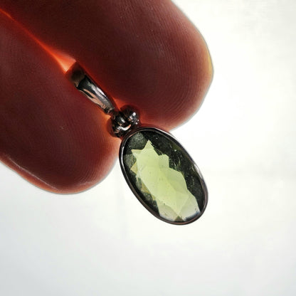 Faceted Moldavite Pendant