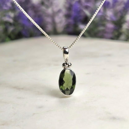 Faceted Moldavite Pendant