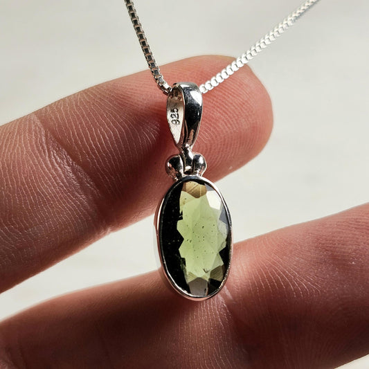Faceted Moldavite Pendant