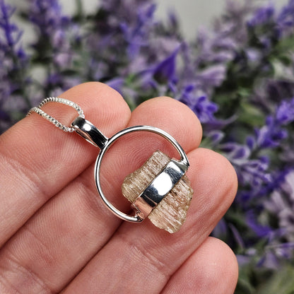 Etched Golden Scapolite Pendant
