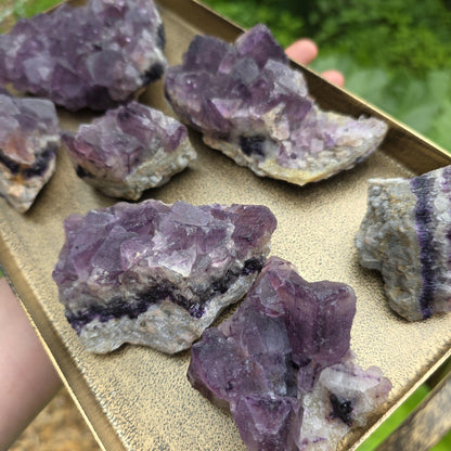 Purple Cubic Fluorite Crystal