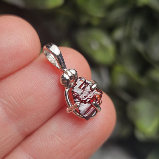Etched Garnet Pendant