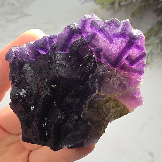 Cubic Purple Fluorite Crystal