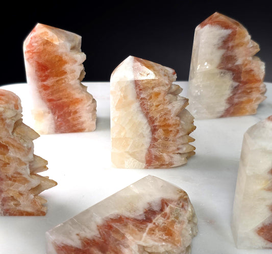 Red Dogtooth Calcite Tower