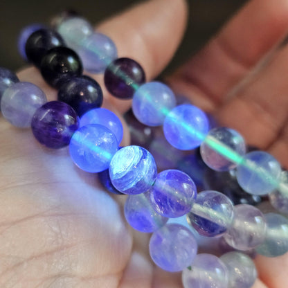 UV Reactive Rainbow Fluorite Bracelet