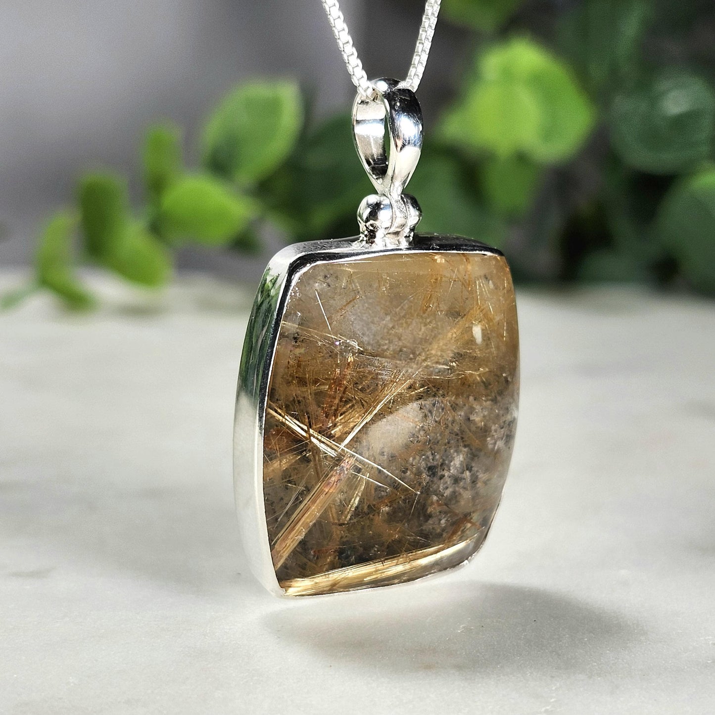Gold Rutilated Quartz Pendant