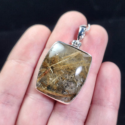 Gold Rutilated Quartz Pendant