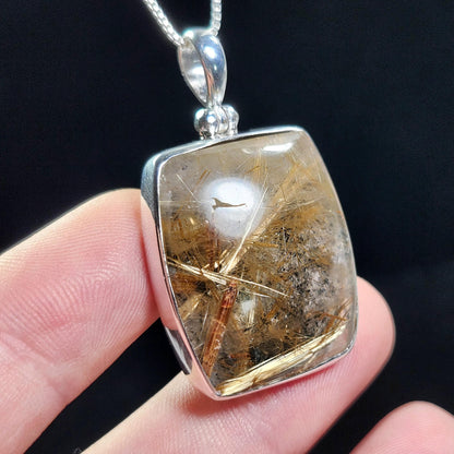 Gold Rutilated Quartz Pendant