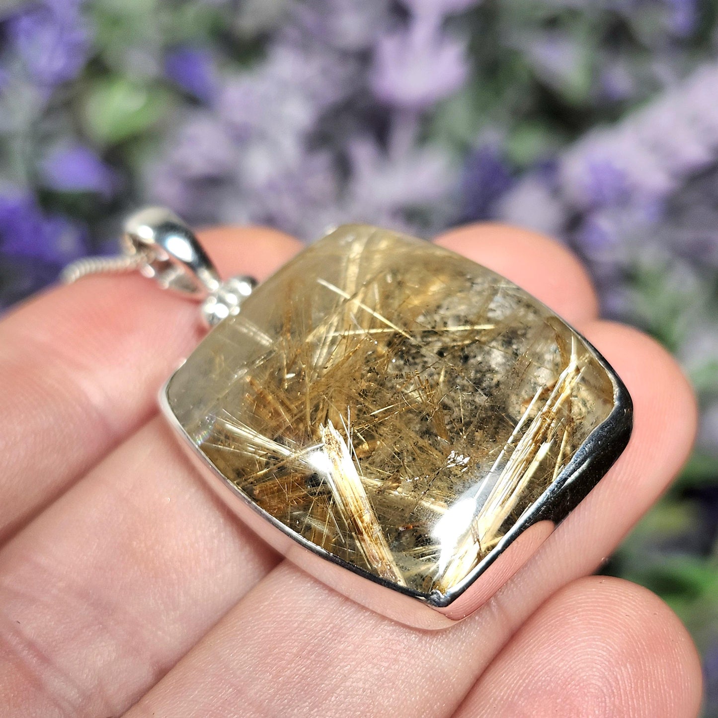Gold Rutilated Quartz Pendant