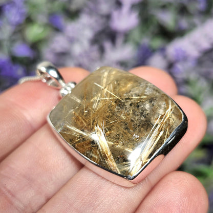 Gold Rutilated Quartz Pendant