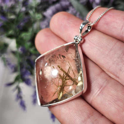 Gold Rutilated Quartz Pendant