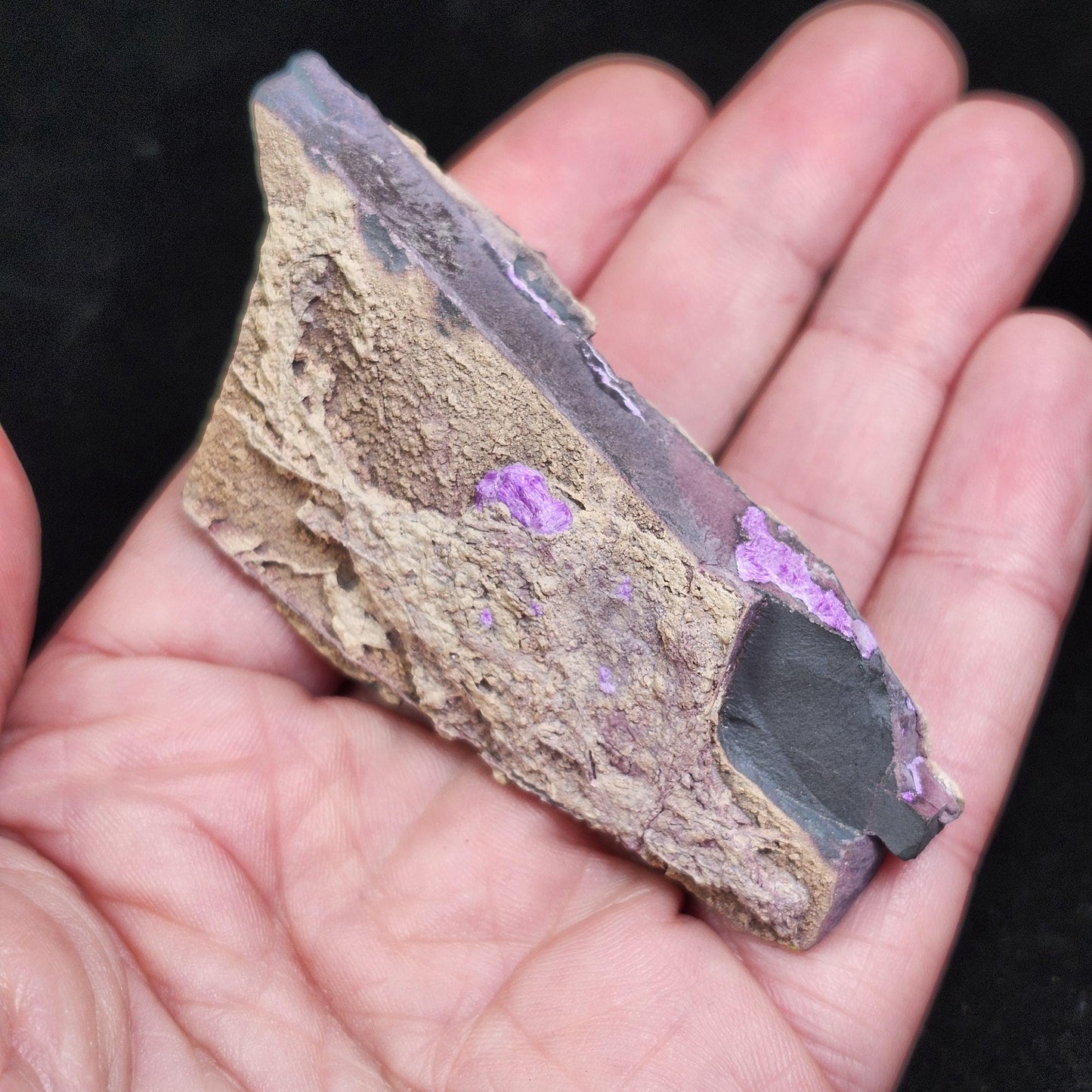 Fibrous Sugilite Specimen 75.95g, Raw South African Sugilite Crystal