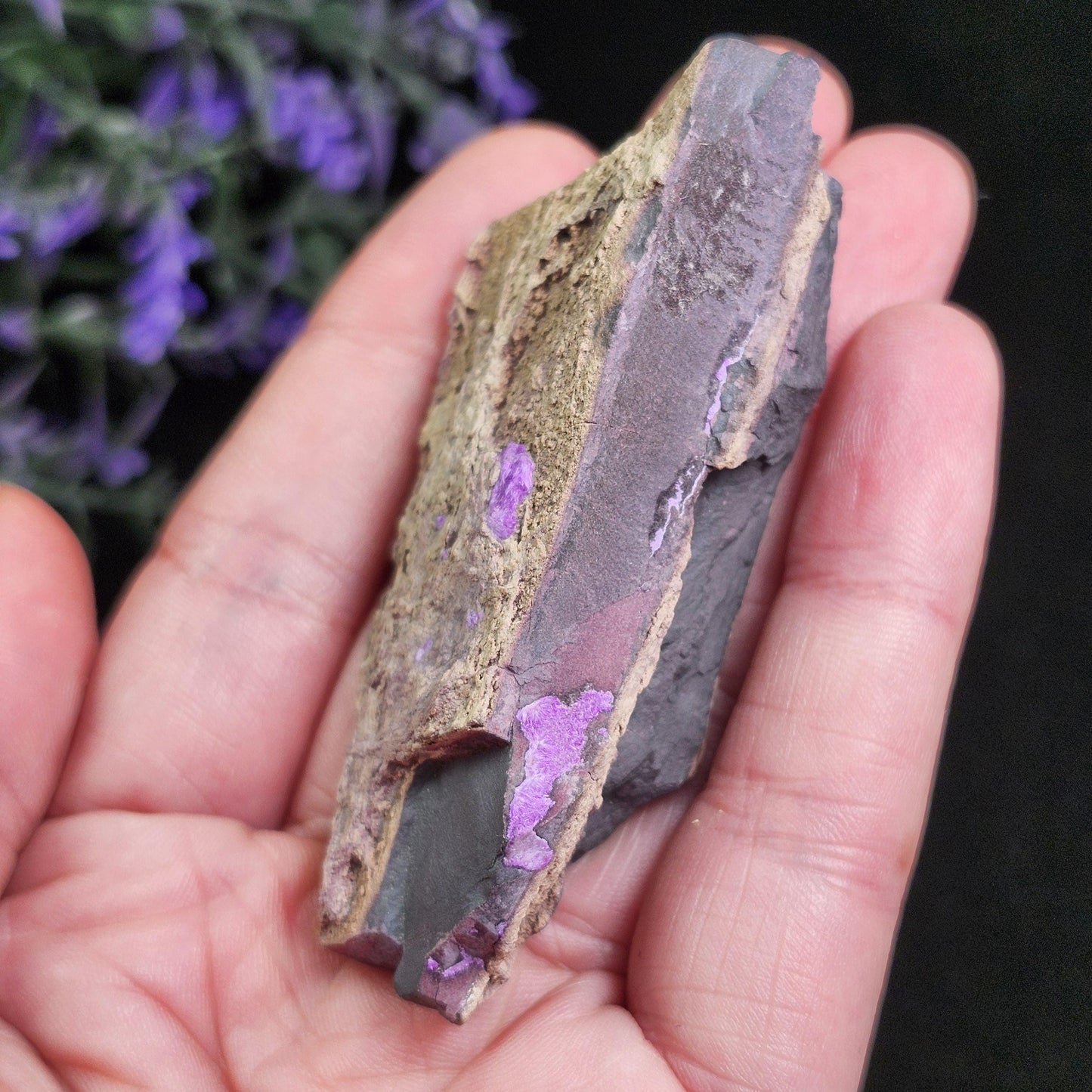 Fibrous Sugilite Specimen 75.95g, Raw South African Sugilite Crystal