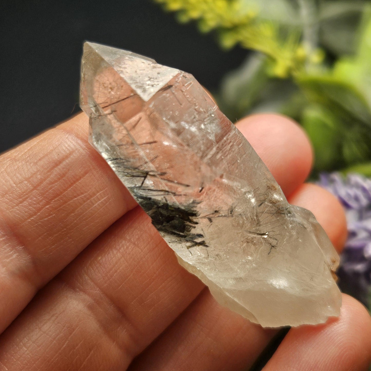 Blue Tourmaline in Quartz