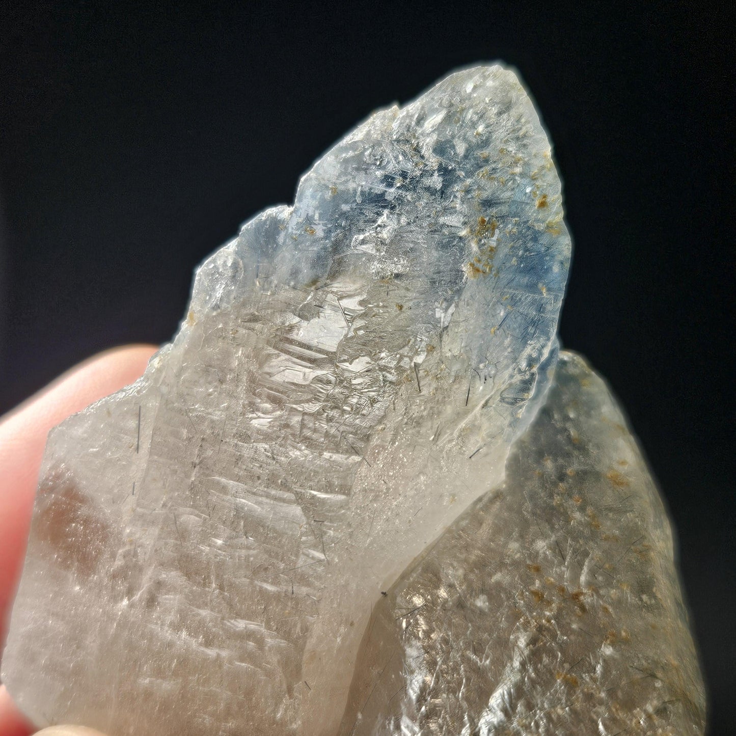 Blue Tourmaline in Quartz / Blue Tourmaline Crystal / Quartz with Tourmaline / Tourmaline Crystal / Tourmaline Quartz / Indicolite Quartz