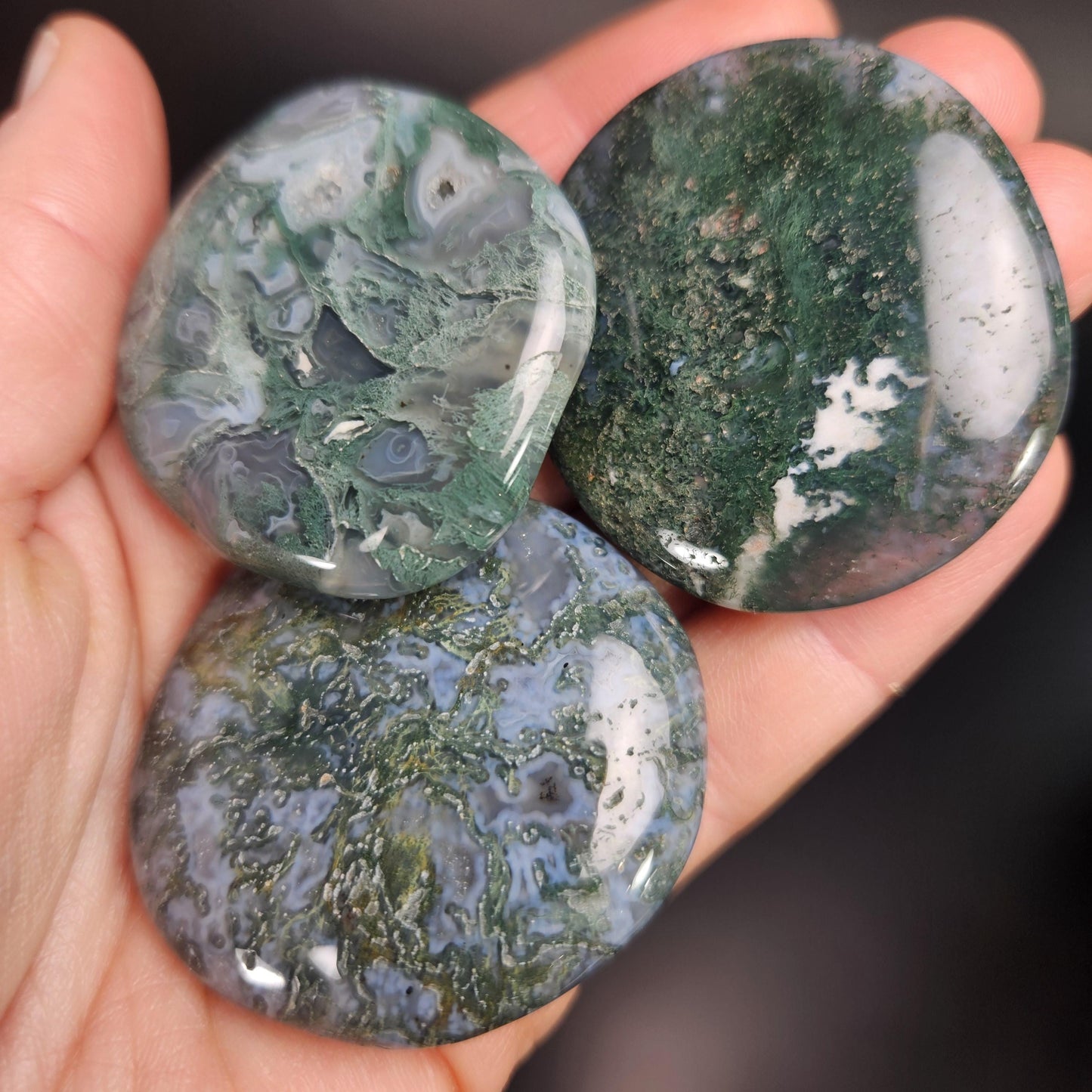 Moss Agate Palm Stone