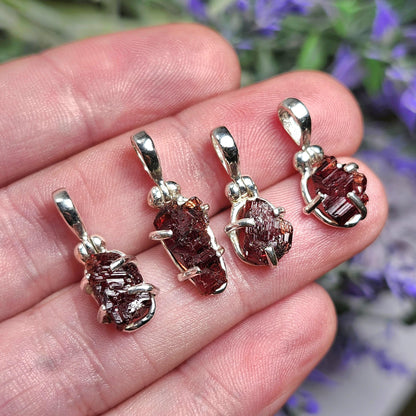 Etched Garnet Pendant