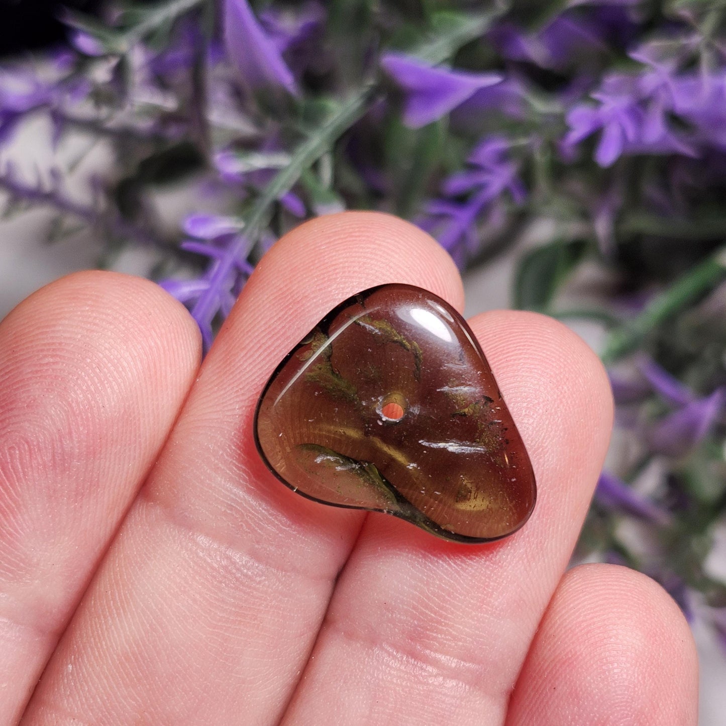 Polished Moldavite Bead: Authentic Czech Tektite Crystal (1.5g, 18x15x3mm)