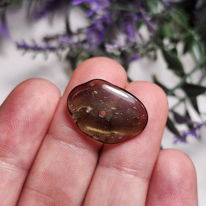 Polished Moldavite Bead: Authentic Czech Tektite Crystal (1.4g, 20mm x 14mm x 2mm)