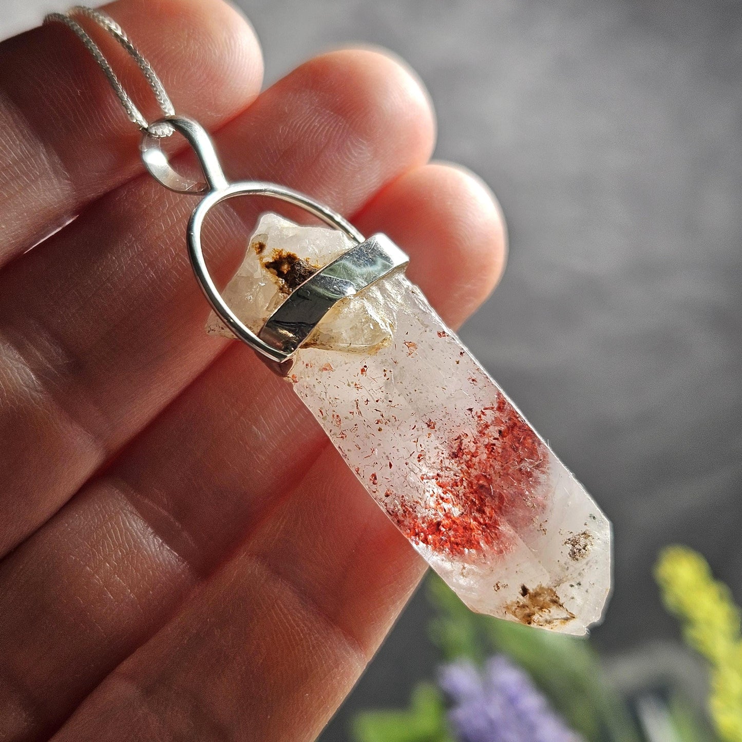 Red Phantom Quartz Pendant
