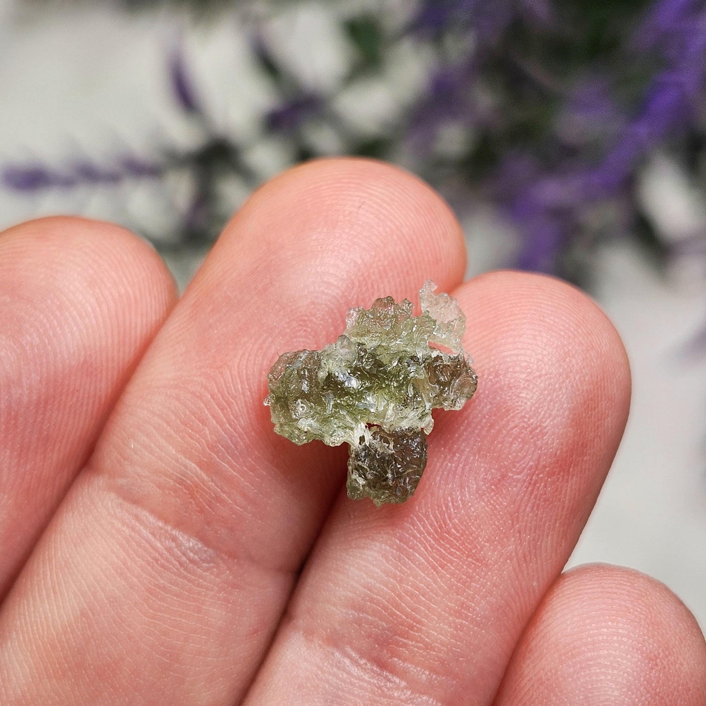 Angel Chime Moldavite with Natural HOLE .41g