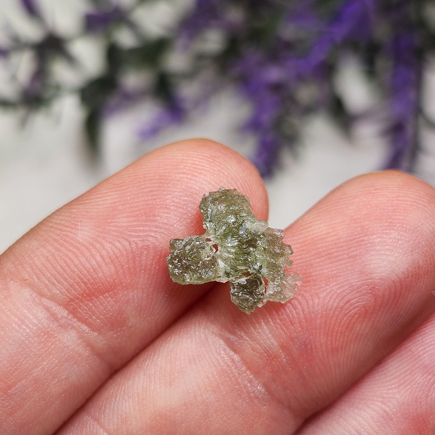 Angel Chime Moldavite with Natural HOLE .41g