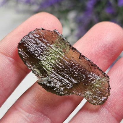 Moldavite Angel Chime Specimen 3.29g, Genuine Raw Moldavite Crystal