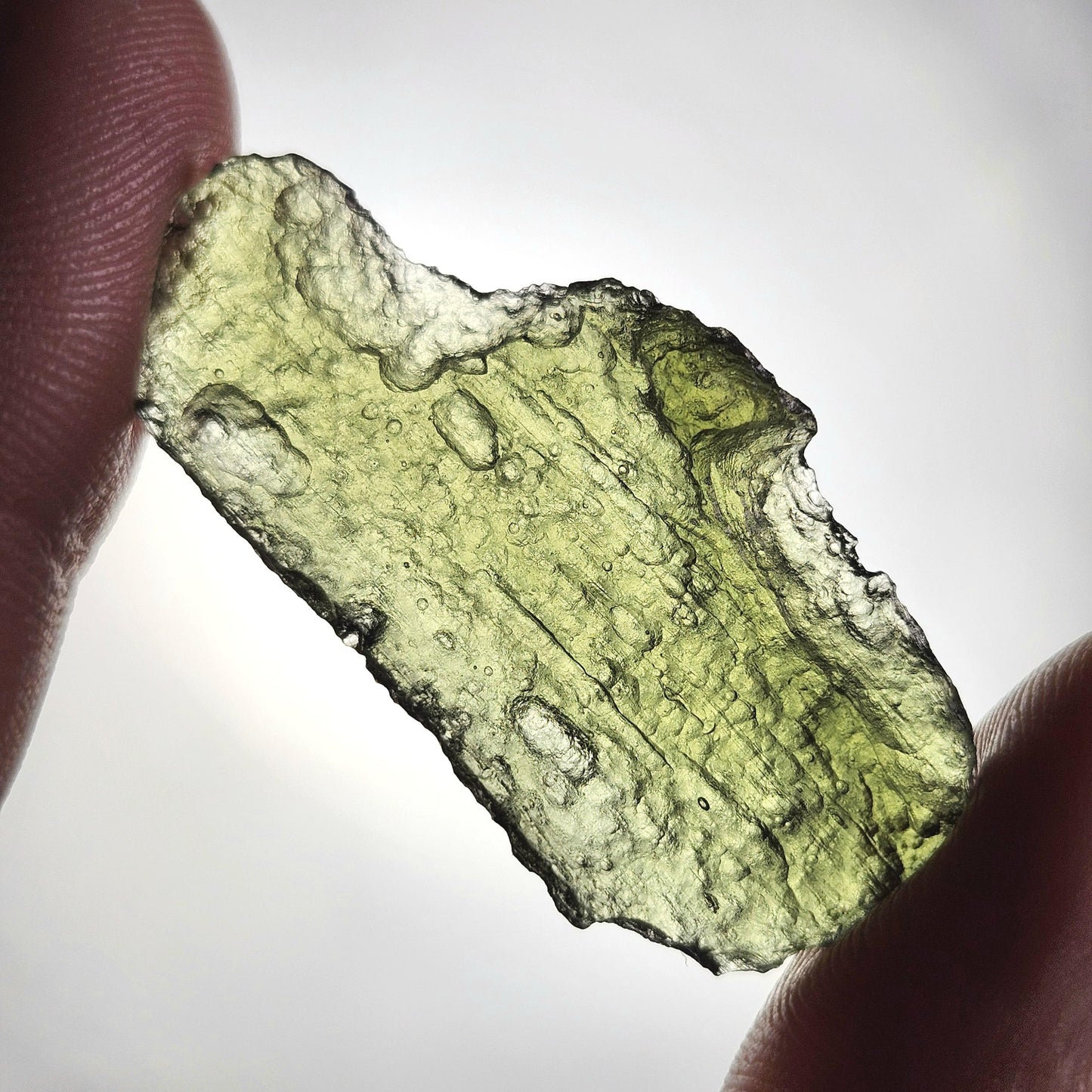 Moldavite Angel Chime Specimen 3.29g, Genuine Raw Moldavite Crystal