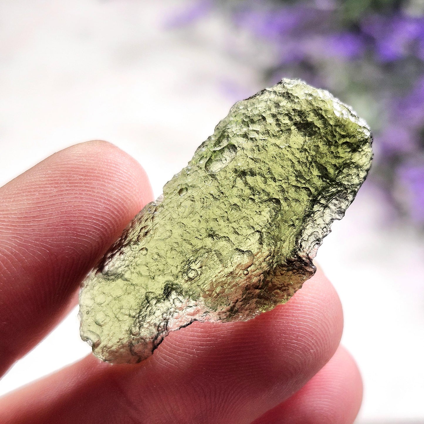 Moldavite Angel Chime Specimen 3.29g, Genuine Raw Moldavite Crystal
