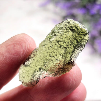 Moldavite Angel Chime Specimen 3.29g, Genuine Raw Moldavite Crystal