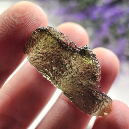 Moldavite Angel Chime Specimen 3.29g, Genuine Raw Moldavite Crystal
