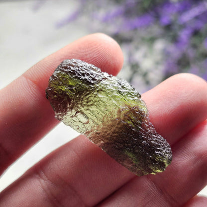 Moldavite Angel Chime Specimen 3.29g, Genuine Raw Moldavite Crystal
