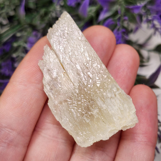 Etched Yellow Kunzite Crystal