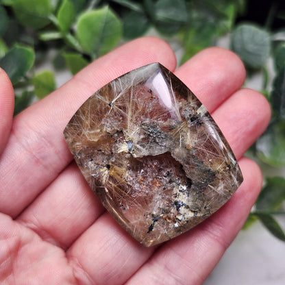 Polished Hematite Rutile Star Cabochon
