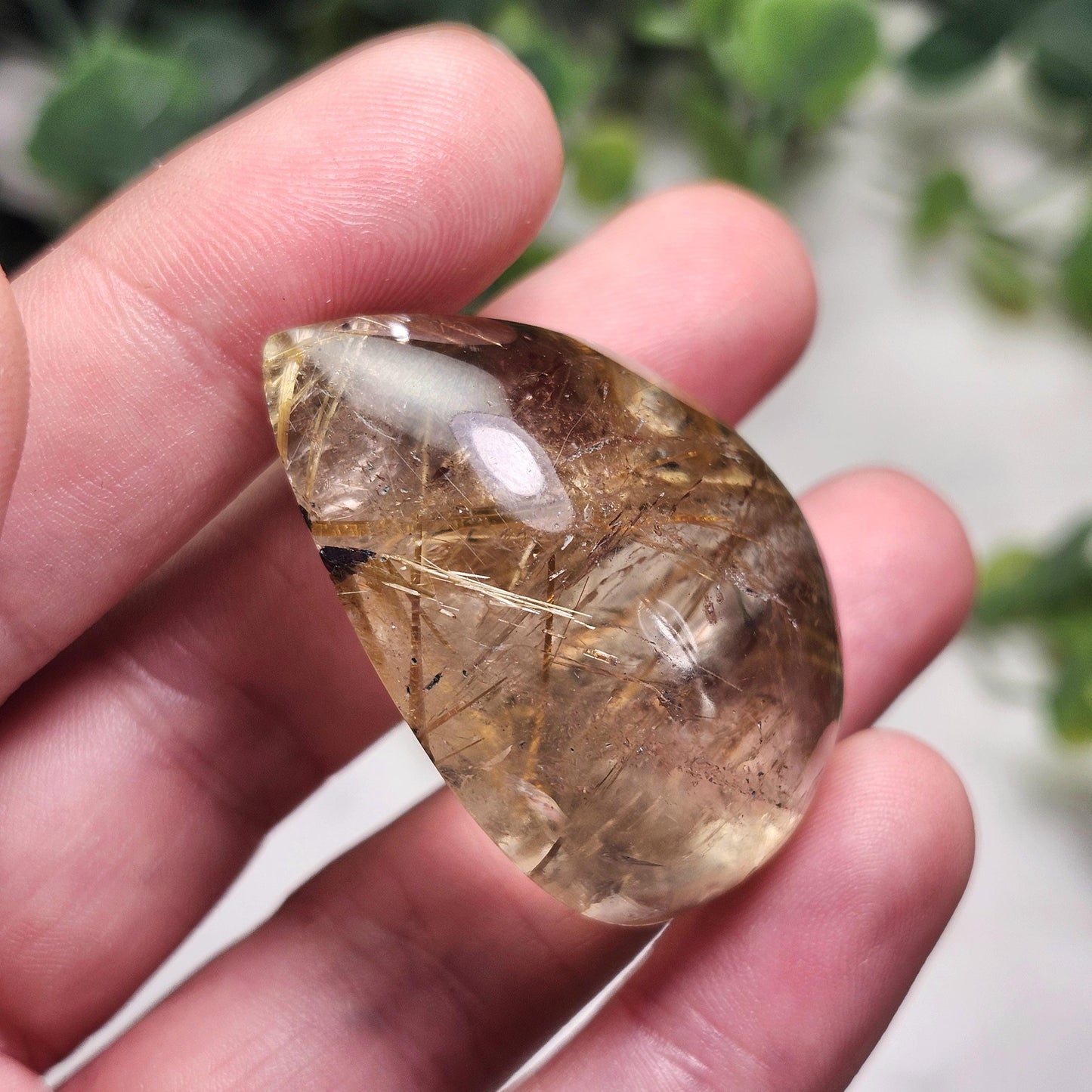Polished Hematite Rutile Star Cabochon