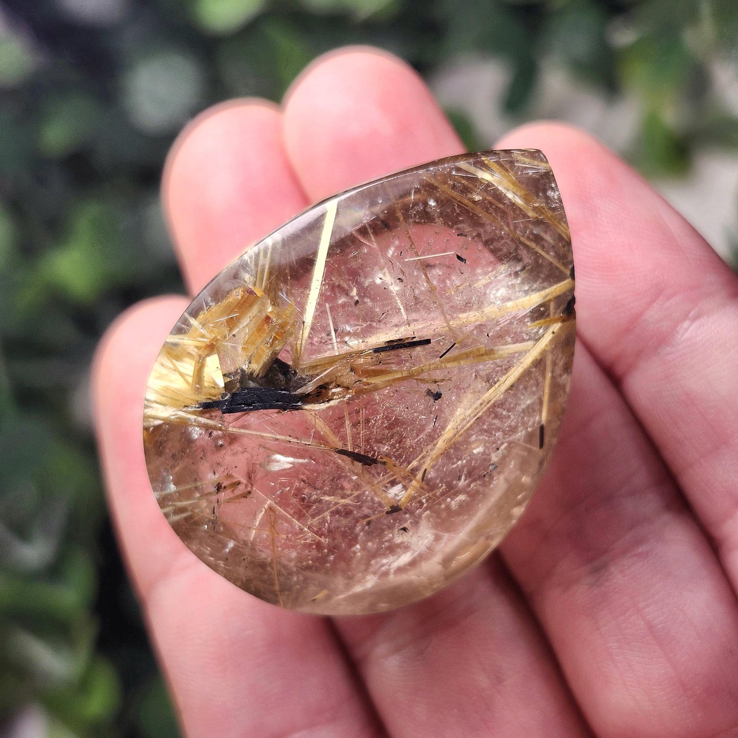 Polished Hematite Rutile Star Cabochon