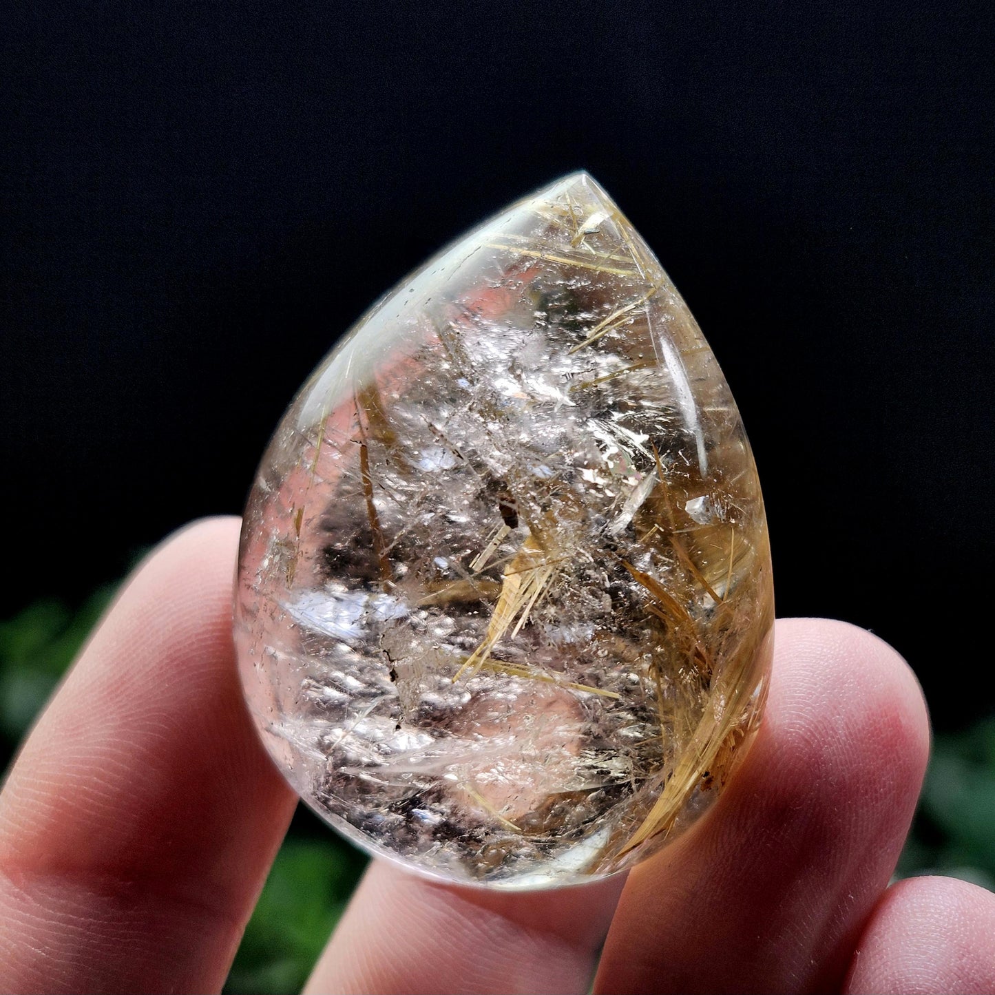 Polished Hematite Rutile Star Cabochon