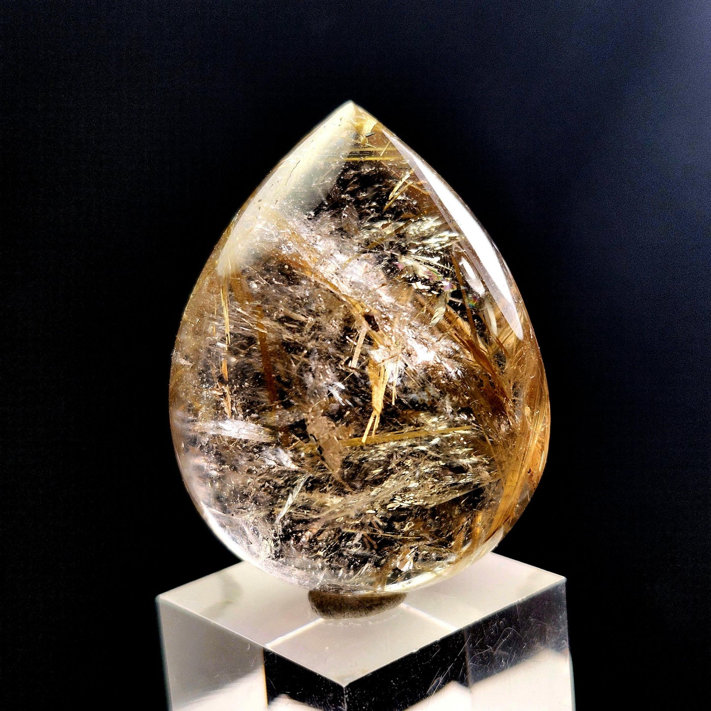 Polished Hematite Rutile Star Cabochon